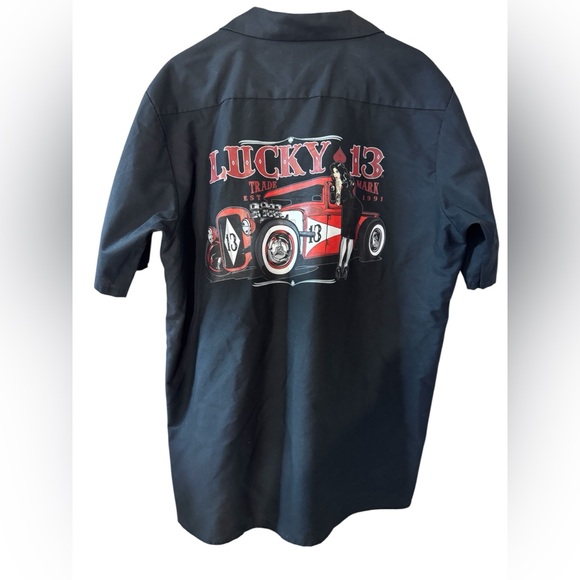 Lucky 13 Red Kap Adrian Shirt Sleeve Graphic work shirt men’s sz XL - Picture 9 of 11